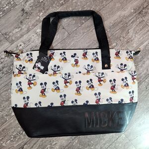🇬🇪🩵NWT Disney Bioworld White Mickey Mouse Print Weekender Carry-on Bag